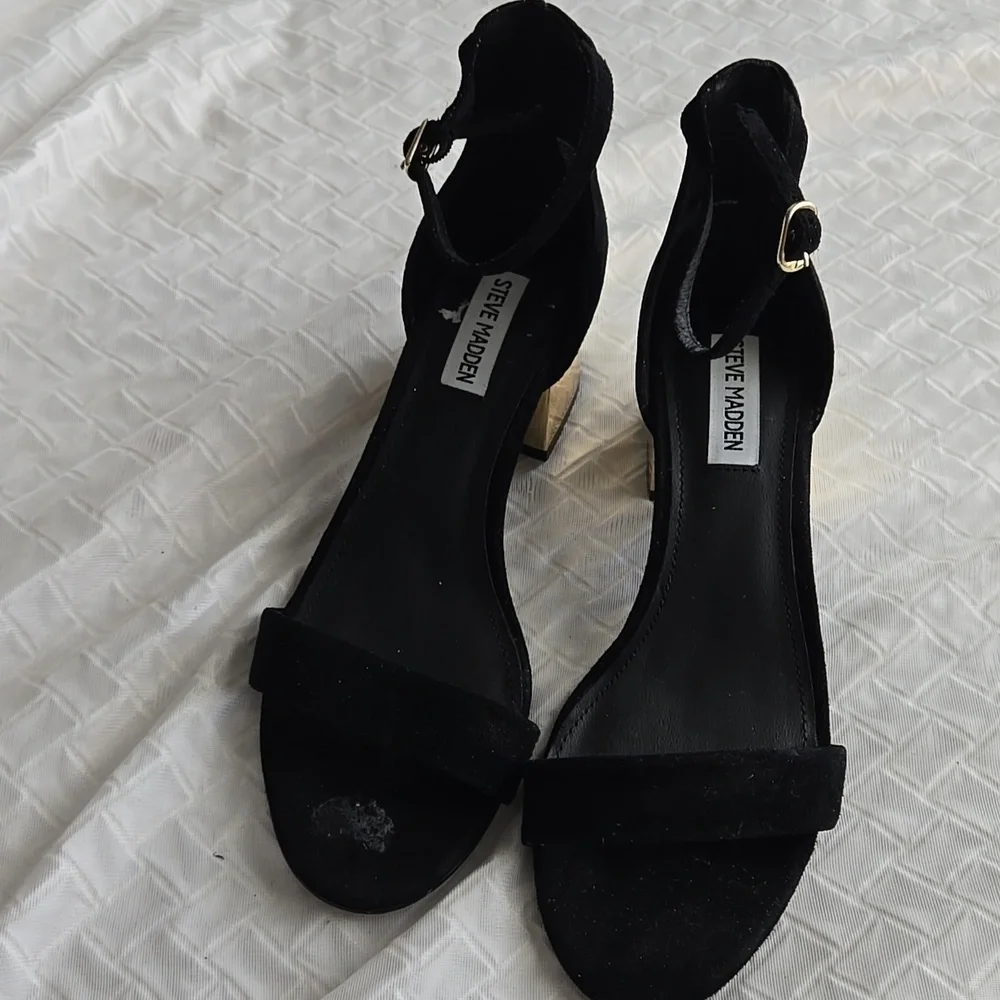 Steve Madden Irenee-G Black Women's Strap Block Heel Sandals Summer Shoes Casual